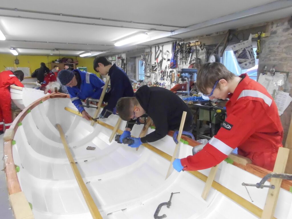 Banff Academy Pupils in the sea school workshop