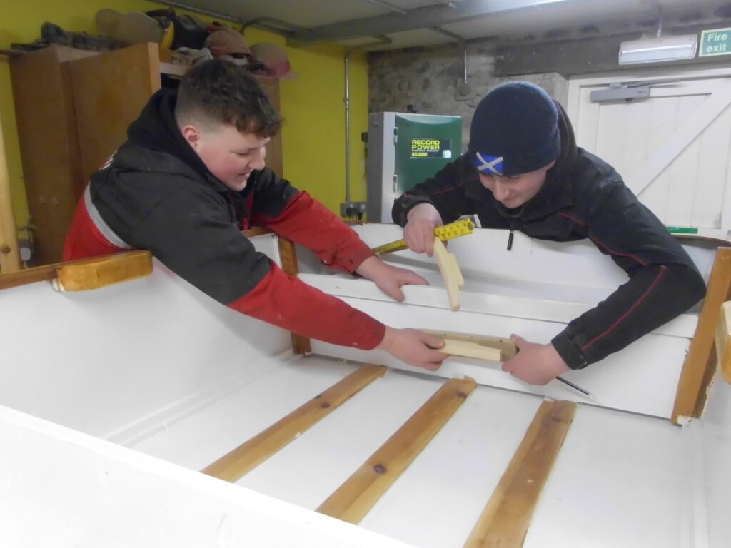 Banff Academy Pupils in the sea school workshop