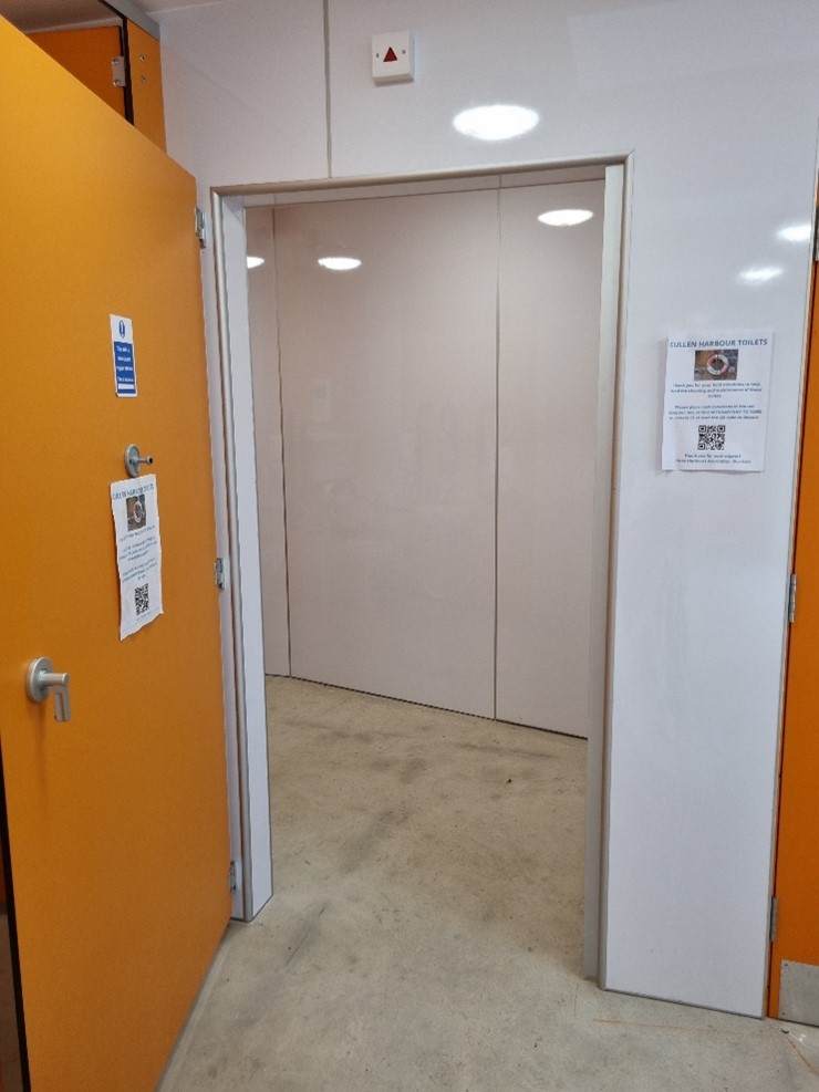 Image showing entrance to Disabled Toilet – Cullen Harbour Toilets